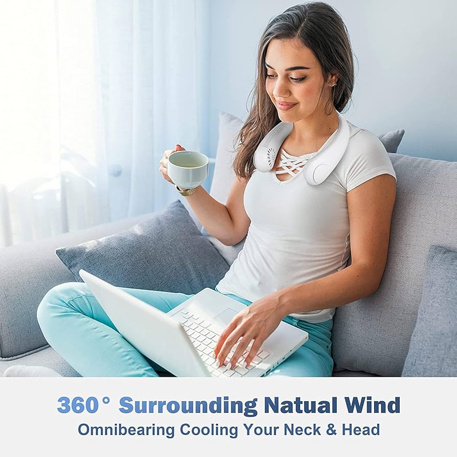 Smart Neck Fan | Instant Cooling with 4000mAh Rechargeable Battery 360°