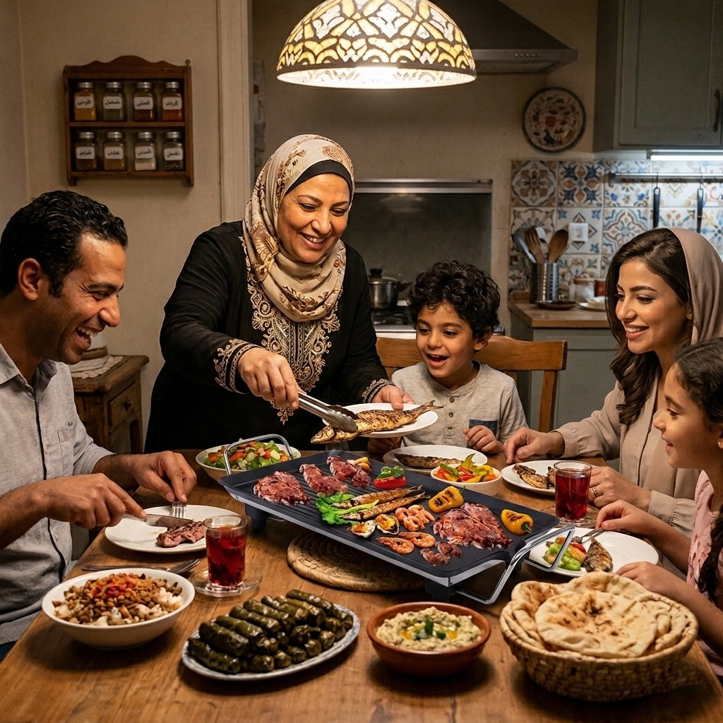 Electric Grill 3000w | Non-Stick Granite Coating for Family Gatherings, Summer & Travel